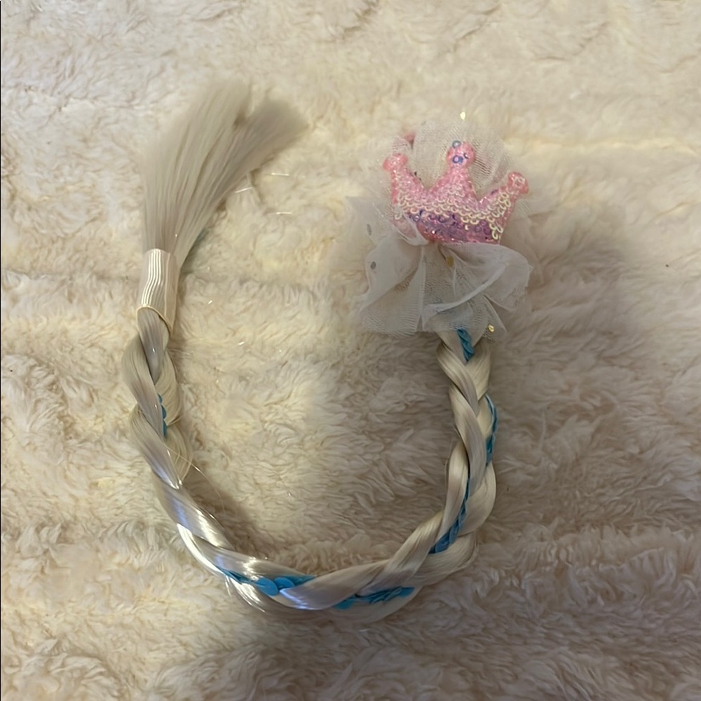 Pink Crown Hair Accessory with Braided Tassel